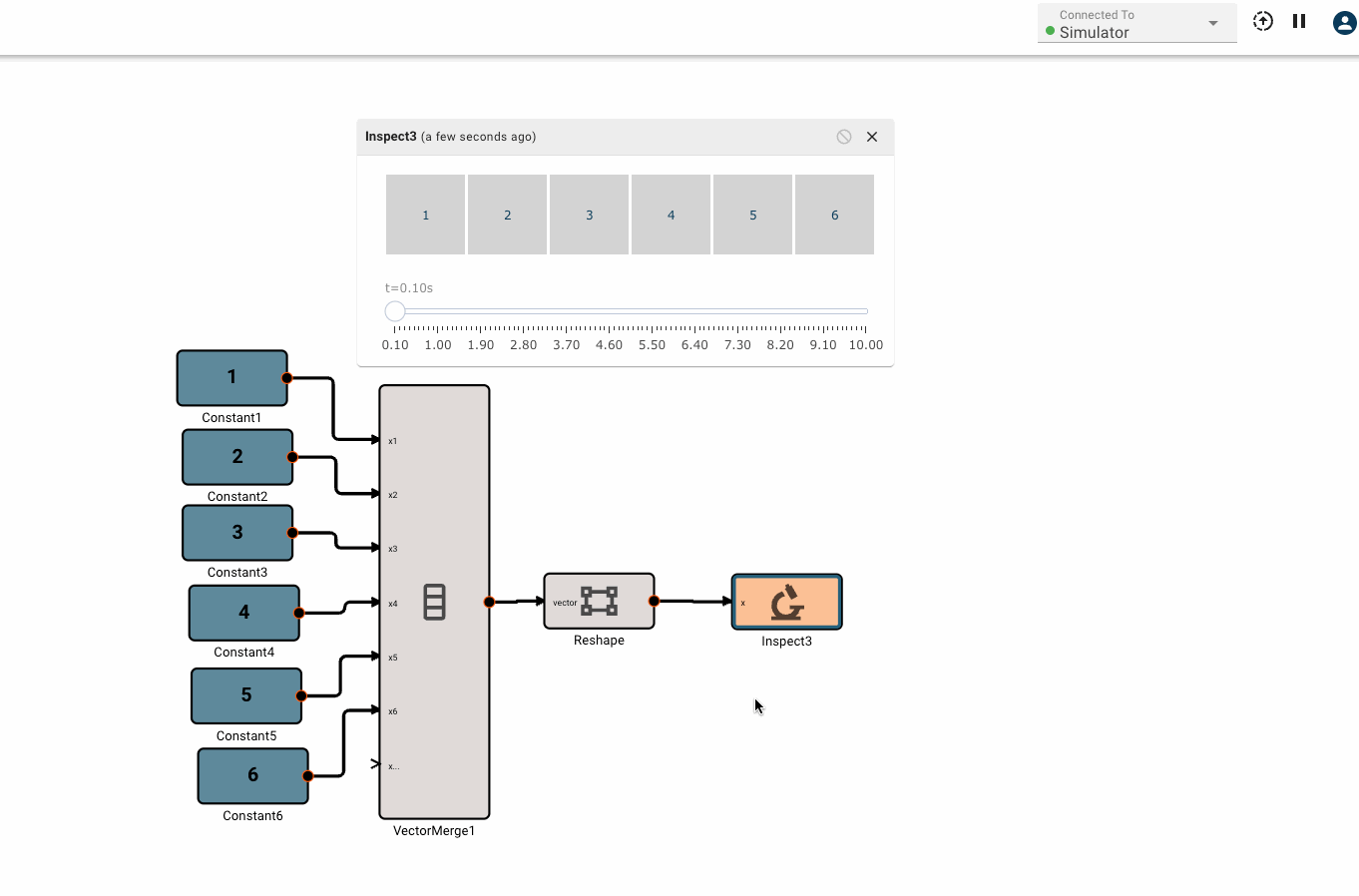 Vector reshape example